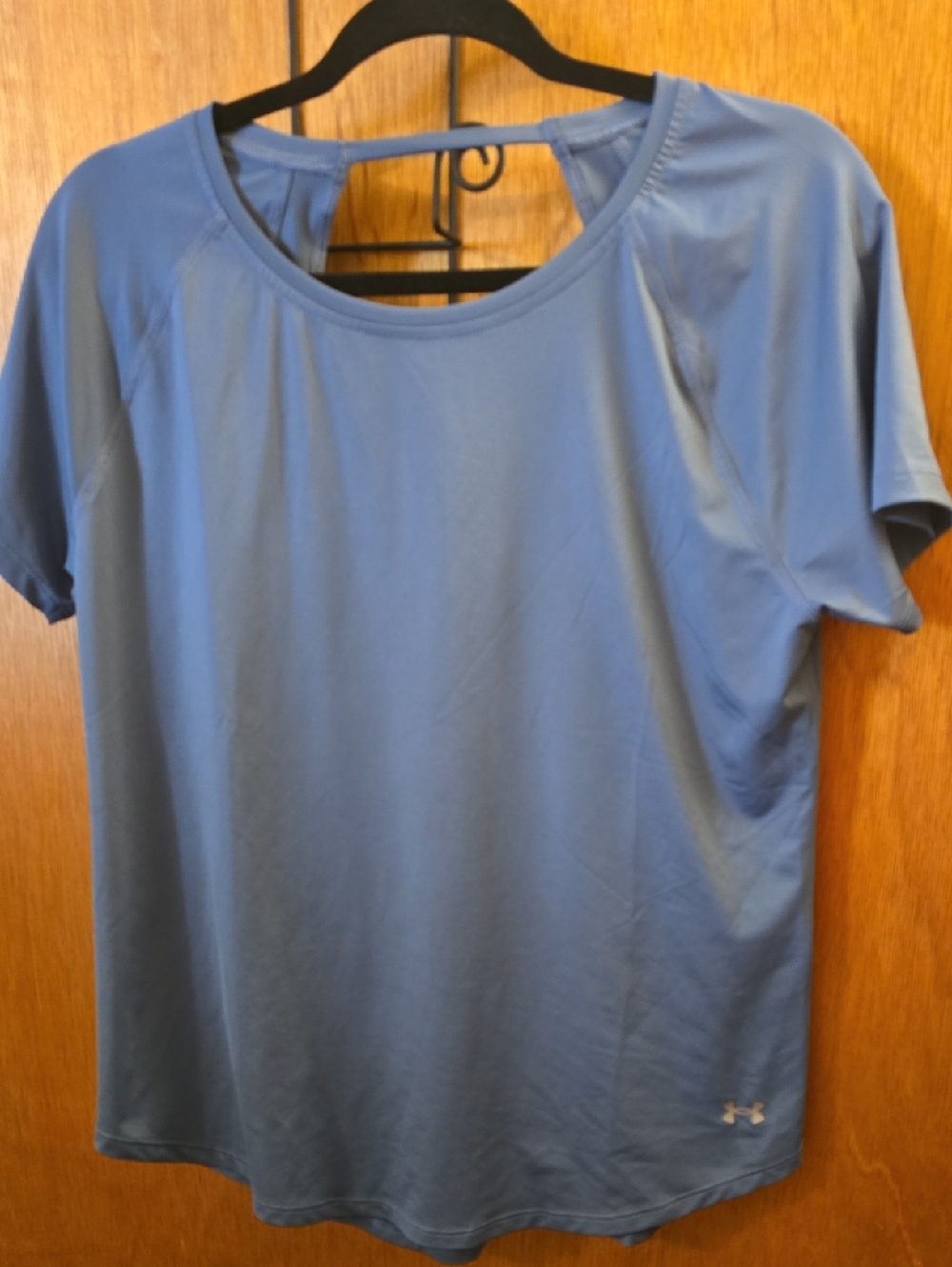 Under Armour Women's Light Blue Short Sleeve Open Back Performance Tee